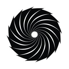 Silhouette of a multi-pointed spiral vortex