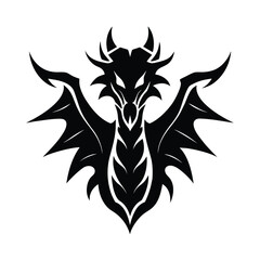 Tribal dragon head crest silhouette icon