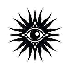 Mystical eye sunburst tribal design