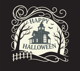 vector illustration of a halloween house