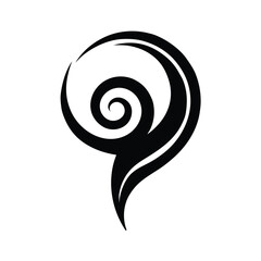 Tribal spiral swirl symbol silhouette