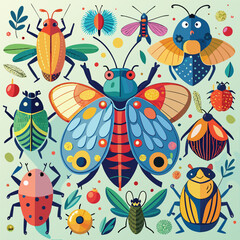 Obraz premium seamless pattern with birds and flowers