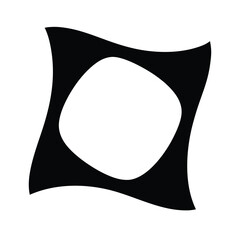 Abstract warped square loop icon silhouette
