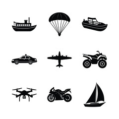Transportation Vehicle Icon Batch Set