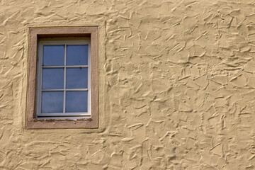 Still life shows window in medieval building
