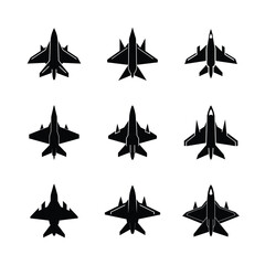 Military Fighter Jet Silhouette Collection