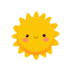 Fototapeta premium Cute sun with smiley face, perfect for stickers, kids projects, or summer-themed design elements