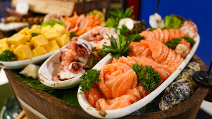 A healthy gourmet salmon with fresh vegetables