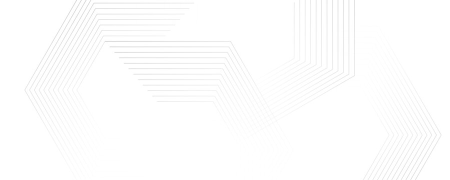 Abstract white and gray color geometric dynamic lines shape seamless pattern transparent background design.