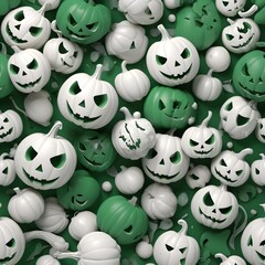 Obraz premium Halloween white and green Digital background