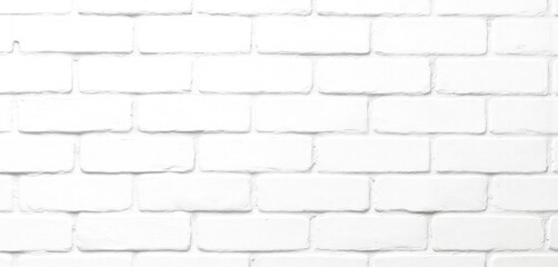 Fototapeta premium Clean, bright white brick wall illustration. Smooth, seamless surface texture with minimal, contemporary design. Light, airy white brick masonry provides clean backdrop for interior exterior spaces.