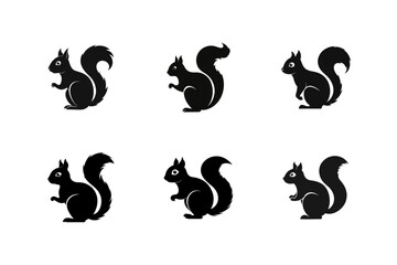 silhouette of a squirrel vector art