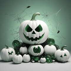 Halloween white and green Digital background