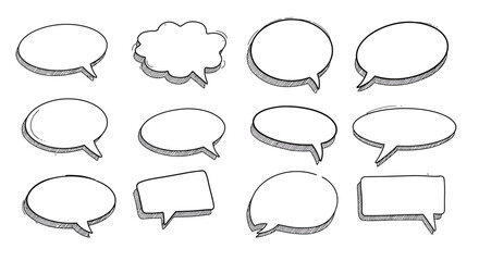 Hand-Drawn Speech Bubbles: A Collection of Unique Communication Icons