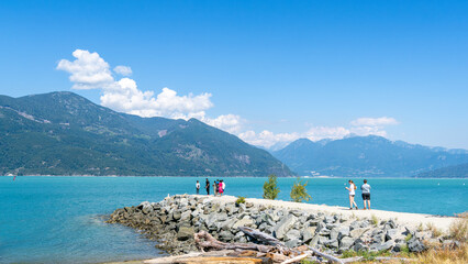 views of squamish harbour and porteau cove from highway 99 between vancouver and squamish.