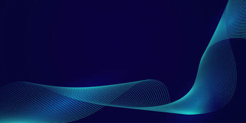 Dynamic abstract blue wave lines on dark background.