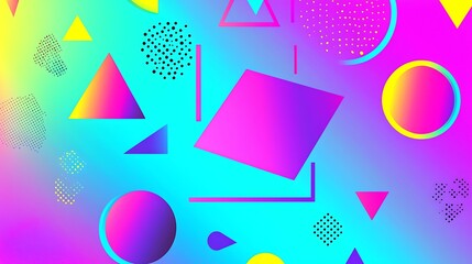 132. Abstract geometric shapes floating on a gradient pastel background with subtle shadows