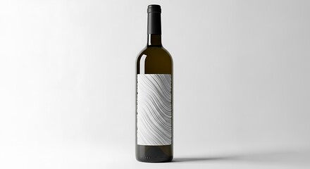 Elegant White Wine Bottle with Abstract Label Design