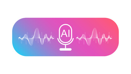 AI voice scan authentication icon, secure identity, voice assistant technology symbol, audio verification