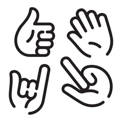 Fototapeta premium Minimal hand symbol vector collection