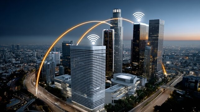Illuminating ai nodes in an abstract cityscape a digital exploration of artificial intelligence's urban network