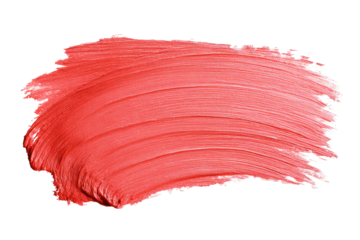 Coral lipstick swatch, smudged, close-up