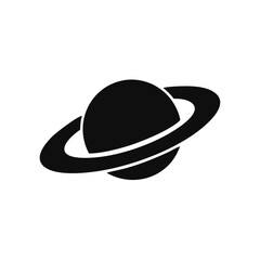 Saturn icon in flat style. Planet isolated on white isolated background. vector illustration