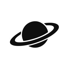 Saturn icon in flat style. Planet isolated on white isolated background. vector illustration