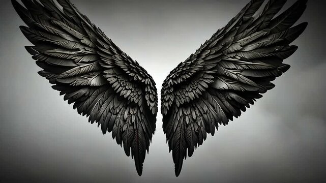 angel wings isolated on black