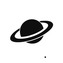 Saturn icon in flat style. Planet isolated on white isolated background. vector illustration