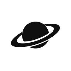 Saturn icon in flat style. Planet isolated on white isolated background. vector illustration