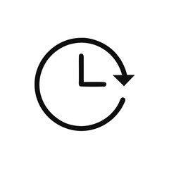 Clock icon vector. Time symbol illustration isolated on white background.