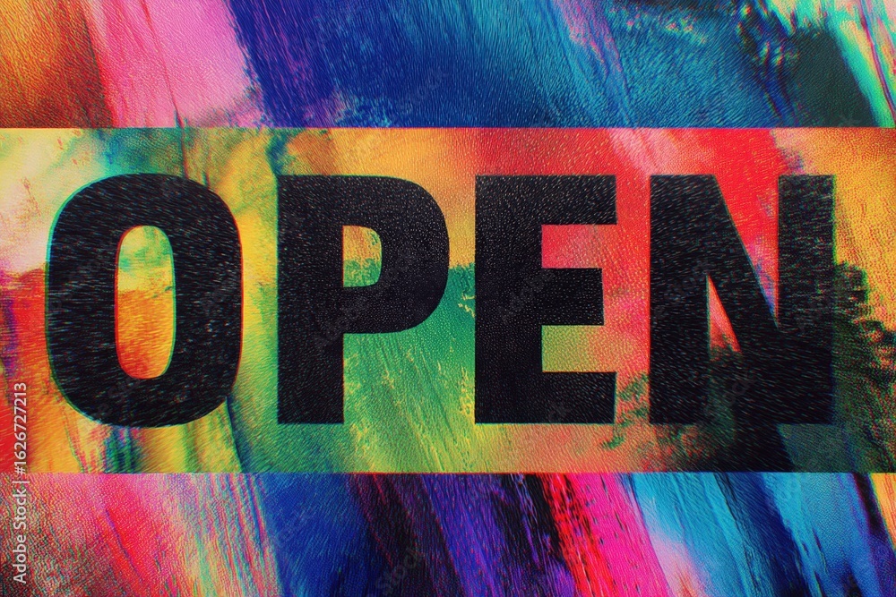 Poster vibrant banner with noise texture and radial blur featuring bold 