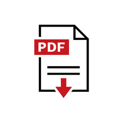 pdf vector icon, . PDF symbol Flat vector sign isolated on white background. Simple vector illustration for graphic and web design.