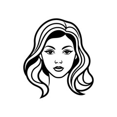 silhouette of beautiful woman face isolated on white vector art