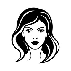 silhouette of beautiful woman face isolated on white vector art