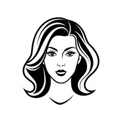 silhouette of beautiful woman face isolated on white vector art