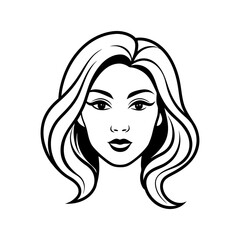 silhouette of beautiful woman face isolated on white vector art