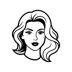 silhouette of beautiful woman face isolated on white vector art