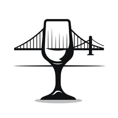 Iconic Golden Gate Bridge Silhouette in Artistic Style