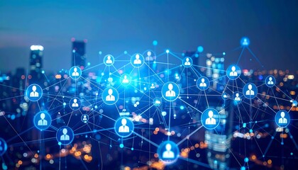 City network at night.  Human connections