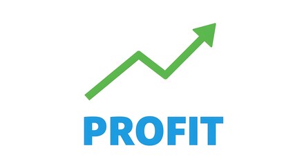 Profit Growth Graphic with Rising Arrow Illustration