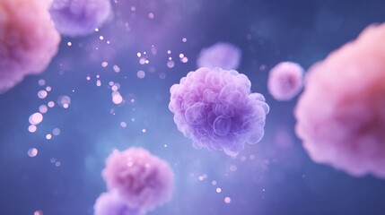 bacteria under microscope in blue