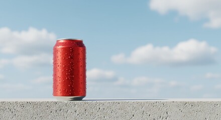 cold red aluminum can