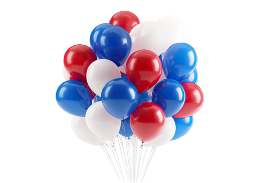 A cluster of red, white, and blue balloons (2)