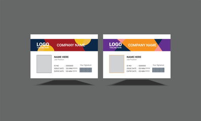 Corporate Horizontal and Clean Colorful Identity Card with CMYK colors template Layout.