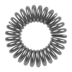Grey metal coil spring, spiral shape, industrial component