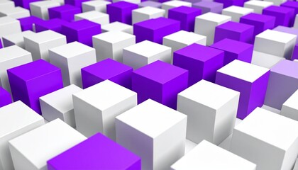Obraz premium Abstract Purple and White Cubes Background Texture.