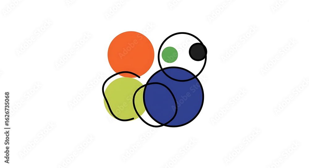 Aufkleber abstract circles design with overlapping shapes on white background