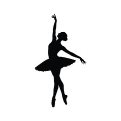 Elegant silhouette of a ballerina in a classic pose
